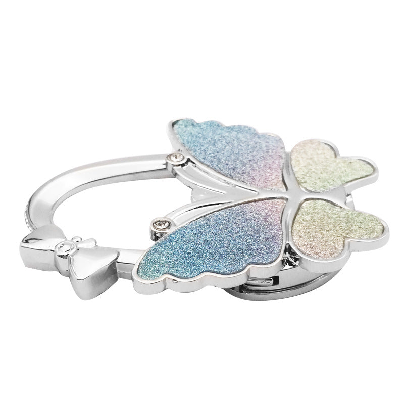 Wholesale Smooth Matte Butterfly Bag Hook Folding Ladies Bag Buckle Bag Accessories Portable Table Hook